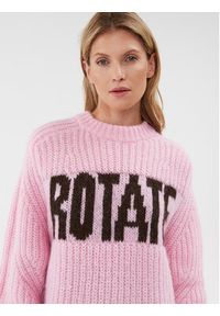 ROTATE Sweter 1120751485 Różowy Relaxed Fit. Kolor: różowy. Materiał: wełna