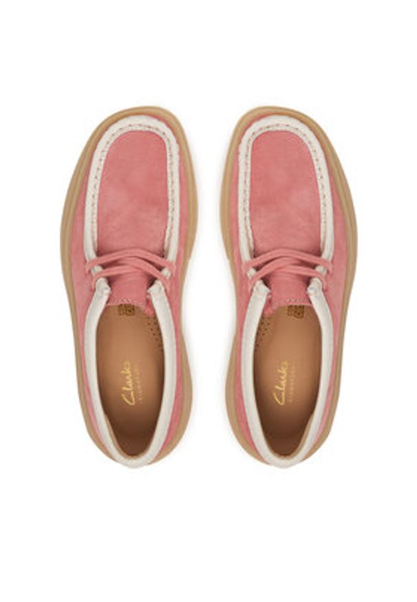 Clarks Półbuty Torview W 26186675 Różowy. Kolor: różowy. Materiał: zamsz, skóra