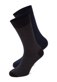 Finshley & Harding Skarpety w 2-paku Mężczyźni niebieski|czarny|szary jednolity, 43-46. Kolor: szary, niebieski, wielokolorowy, czarny. Wzór: jednolity #1