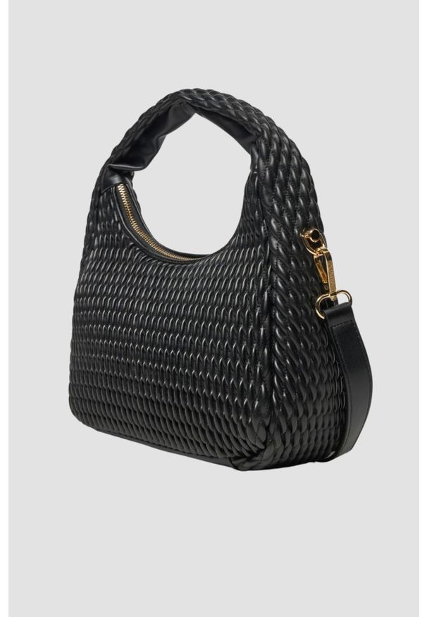Valentino by Mario Valentino - VALENTINO Czarna torebka damska Frequency Re Hobo Bag. Kolor: czarny. Materiał: skórzane