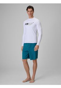 4f - 4F Longsleeve do pływania i sportów wodnych z filtrem UPF50+ męski - biały L. Typ kołnierza: kołnierzyk stójkowy. Kolor: biały. Materiał: materiał, skóra. Długość rękawa: długi rękaw. Sezon: lato. Sport: żeglarstwo, pływanie #2