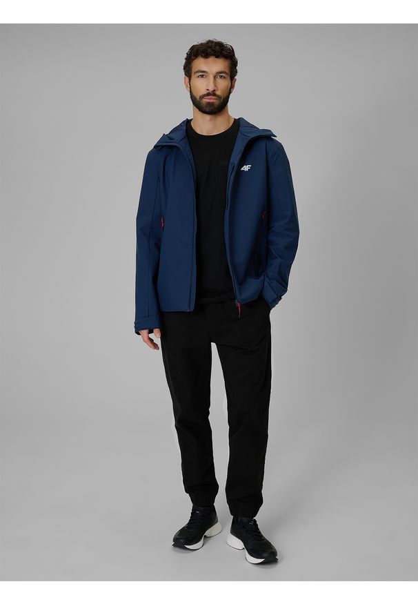 4f - 4F Kurtka przejściowa membrana 5000 męska - granatowa XL. Okazja: na spacer, na co dzień. Kolor: niebieski. Materiał: materiał. Styl: casual