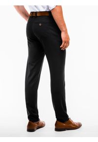Ombre Clothing - Spodnie męskie chino P832 - czarne - M. Kolor: czarny. Materiał: tkanina, poliester, elastan, wiskoza. Styl: klasyczny, elegancki #5