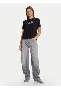 Calvin Klein Jeans T-Shirt LV047D210G Czarny Slim Fit. Kolor: czarny. Materiał: bawełna