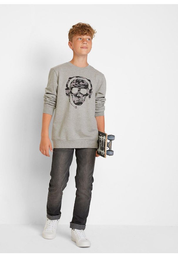 bonprix - Bluza chłopięca (2 szt.). Kolor: czarny. Materiał: bawełna, dresówka. Wzór: nadruk, prążki