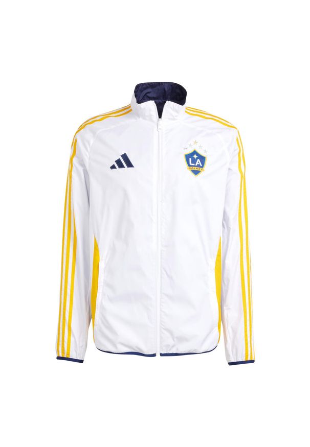 Adidas - Kurtka odwracalna LA Galaxy Anthem 2025/26. Kolor: biały. Sport: piłka nożna