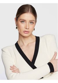 Elisabetta Franchi Sukienka dzianinowa AM-69Q-31E2-V670 Écru Slim Fit. Materiał: syntetyk, dzianina #3