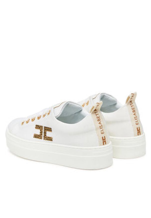 Elisabetta Franchi Sneakersy F4-A9E-0241 S Biały. Kolor: biały. Materiał: materiał