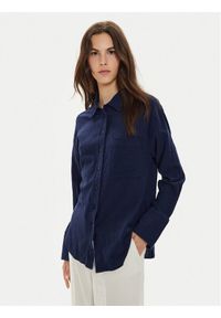 Gina Tricot Koszula 22624 Granatowy Loose Fit. Kolor: niebieski. Materiał: bawełna #1