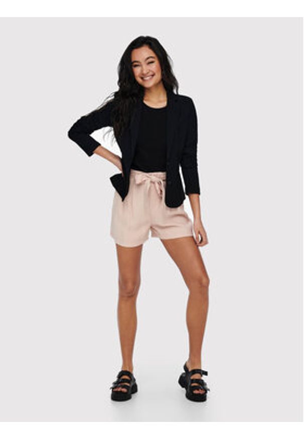 only - ONLY Marynarka Poptrash 15153144 Czarny Regular Fit. Kolor: czarny. Materiał: wiskoza, syntetyk