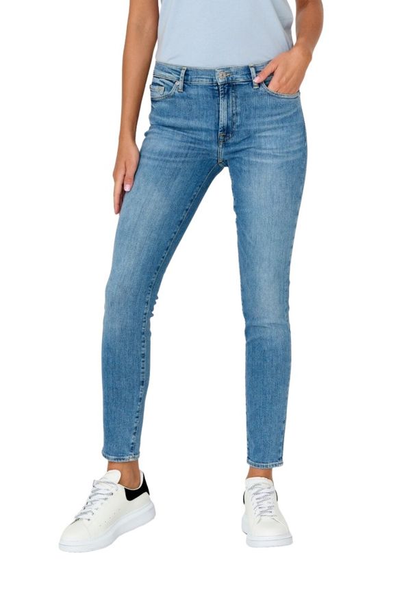 7 FOR ALL MANKIND Niebieskie damskie jeansy SLIM ILLUSION WITHIN, Rozmiar 29. Kolor: niebieski