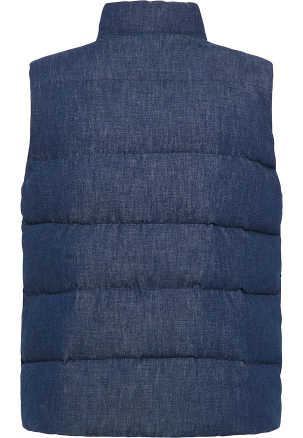 Mustang - MĘSKI BEZRĘKAWNIK MUSTANG Dennis Denim Quilt Denim Blue 1013496 5000 800. Materiał: denim. Długość rękawa: bez rękawów