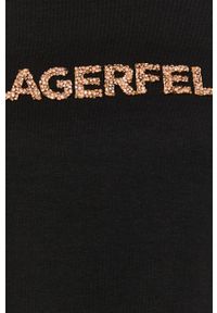 Karl Lagerfeld Bluza damska kolor czarny z aplikacją. Kolor: czarny. Długość rękawa: długi rękaw. Długość: długie. Wzór: aplikacja
