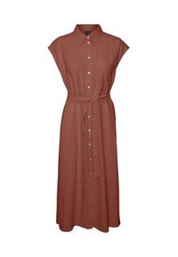 Vero Moda Sukienka koszulowa Mymilo 10282532 Czerwony Regular Fit. Kolor: czerwony. Materiał: wiskoza, len. Typ sukienki: koszulowe #5