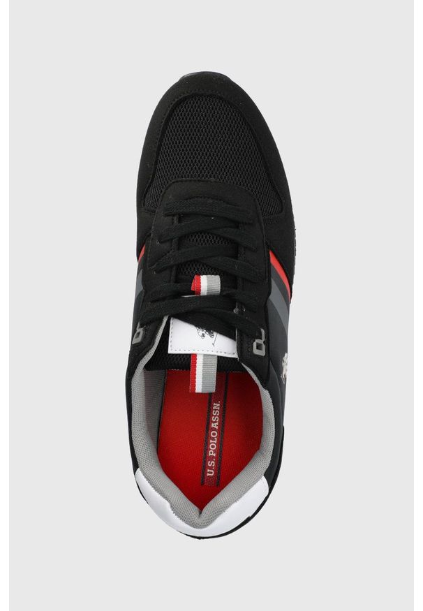 U.S. Polo Assn. sneakersy kolor czarny. Nosek buta: okrągły. Zapięcie: sznurówki. Kolor: czarny. Materiał: guma