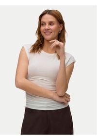 Vero Moda T-Shirt Avasarah 10342876 Biały Slim Fit. Kolor: biały. Materiał: lyocell #1
