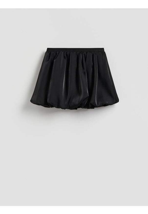 Reserved - Spódnica bombka - czarny. Kolor: czarny. Materiał: tkanina