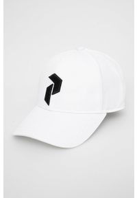Peak Performance czapka bawełniana kolor biały z aplikacją. Kolor: biały. Materiał: bawełna. Wzór: aplikacja #1