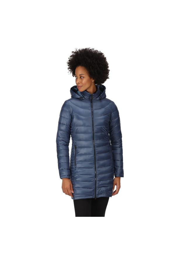 Płaszcz turystyczny przejściowy damski Andel III Regatta pikowany. Kolor: niebieski. Materiał: puch, poliamid. Sport: turystyka piesza