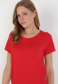 Born2be - Czerwona Sukienka Apheilise. Kolor: czerwony. Długość rękawa: krótki rękaw. Wzór: kolorowy, bez wzorów. Typ sukienki: proste. Długość: mini #6