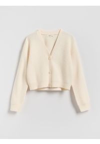 Reserved - Kardigan z dodatkiem wiskozy - złamana biel. Materiał: wiskoza #1