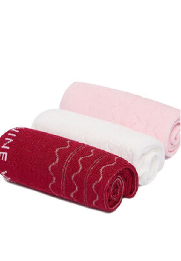 Nine West Zestaw 3 par wysokich skarpet damskich CEO_BR_NW_25076_W_AW25 (3 PACK) Kolorowy. Materiał: materiał, bawełna. Wzór: kolorowy