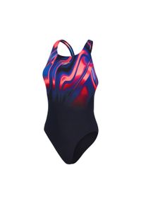 Strój kąpielowy damski Speedo Plmt. Kolor: różowy, czarny, wielokolorowy, fioletowy. Materiał: poliester, lycra