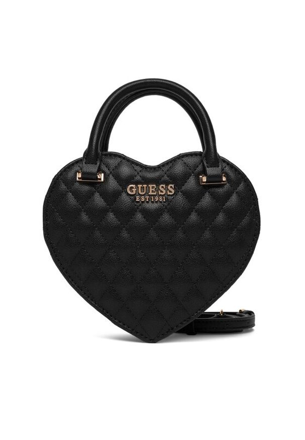 Guess Torebka HWQG98 94770 Czarny. Kolor: czarny. Materiał: skórzane