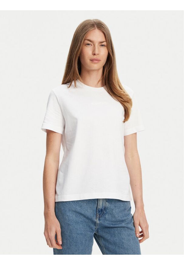 Calvin Klein T-Shirt LV044C905G Biały Regular Fit. Kolor: biały. Materiał: bawełna