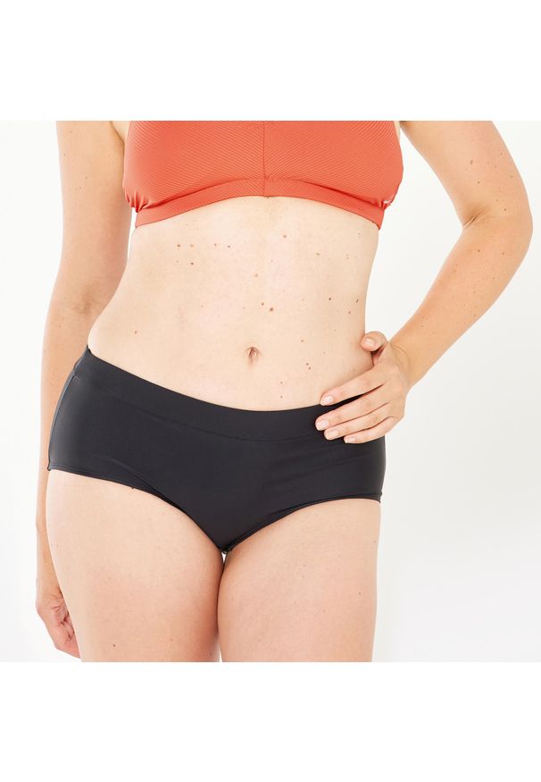 Decathlon - Dół stroju pływackiego damski Nabaiji Lola. Kolor: czarny. Materiał: poliester, poliamid, materiał, elastan