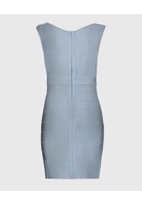HERVE LEGER - Bandażowa jasnoniebieska sukienka. Kolor: niebieski. Materiał: tkanina. Typ sukienki: dopasowane. Długość: mini #2