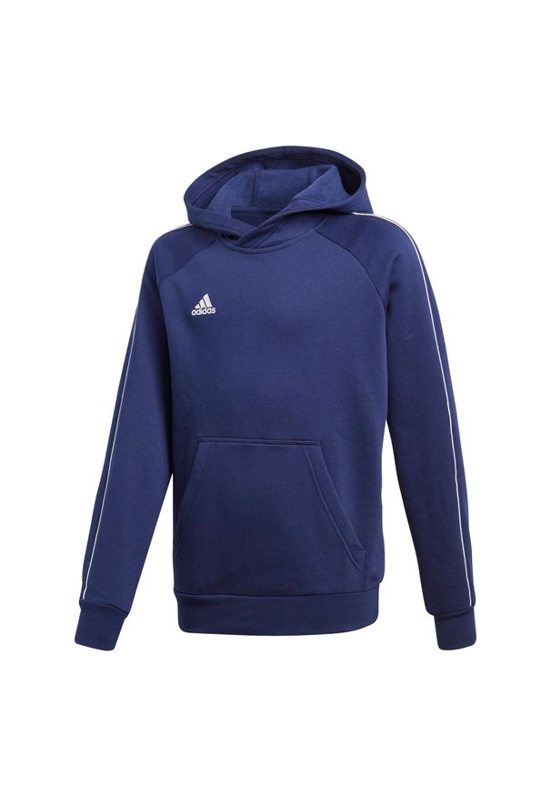 Adidas - Bluza dla dzieci adidas Core 18 Hoody Junior granatowa CV3430. Kolor: niebieski, biały, wielokolorowy