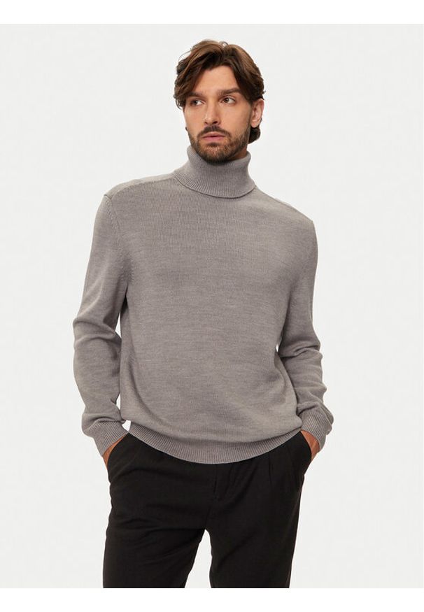 Armani Exchange Golf 6DZM1H ZM1LZ 17AC Szary Regular Fit. Typ kołnierza: golf. Kolor: szary. Materiał: syntetyk, bawełna