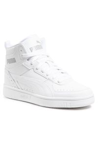 Sneakersy Puma Rebound Joy Jr 374687 07 White/White/Limestone 07. Kolor: biały. Materiał: skóra