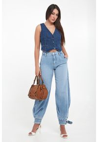 Liu Jo - Kamizelka damska jeansowa z cyrkoniami LIU JO. Materiał: jeans #4