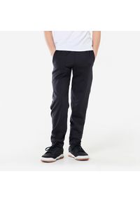 DOMYOS - Spodnie dresowe dla dzieci Domyos. Kolekcja: plus size. Kolor: czarny. Materiał: poliester, elastan, materiał