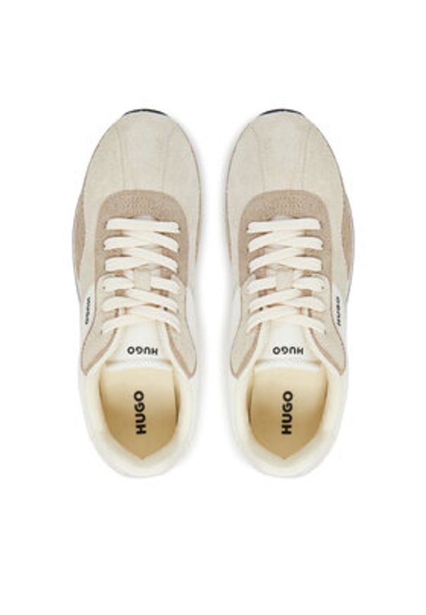 Hugo - HUGO Sneakersy Kiria Runn hsdme 50541592 Écru. Materiał: zamsz, skóra