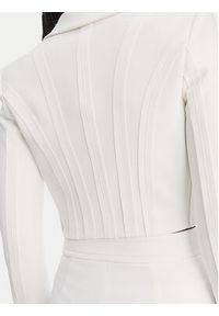 Elisabetta Franchi Marynarka GI-222-61E2-V420 Biały Regular Fit. Kolor: biały. Materiał: syntetyk #2