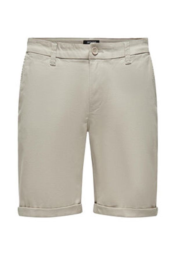 Only & Sons Szorty materiałowe Peter 22027905 Beżowy Regular Fit. Kolor: beżowy. Materiał: bawełna