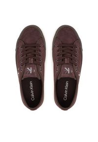 Calvin Klein Tenisówki Vulc Flatf Laceup Suede HW0HW03088 Bordowy. Kolor: czerwony. Materiał: zamsz, skóra #6