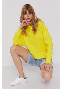 Calvin Klein Jeans - Bluza bawełniana. Typ kołnierza: kaptur. Kolor: żółty. Materiał: bawełna. Długość rękawa: długi rękaw. Długość: długie #5