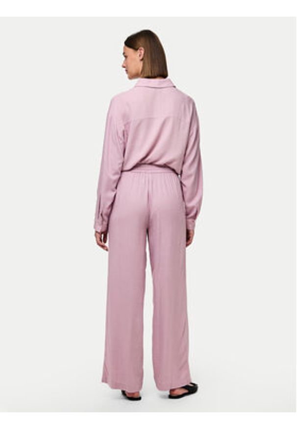 Pieces Spodnie materiałowe Pia 17149314 Różowy Wide Leg. Kolor: różowy. Materiał: wiskoza, len