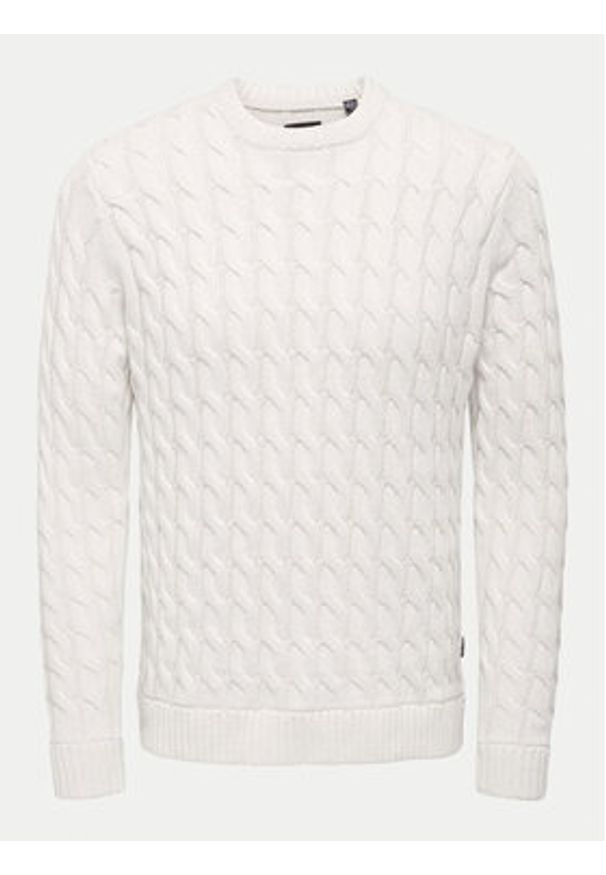 Only & Sons Sweter 22026504 Écru Regular Fit. Materiał: bawełna, syntetyk