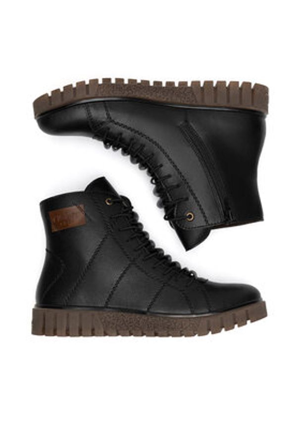 Rieker Trzewiki Y3421-00 Czarny. Kolor: czarny. Materiał: skóra