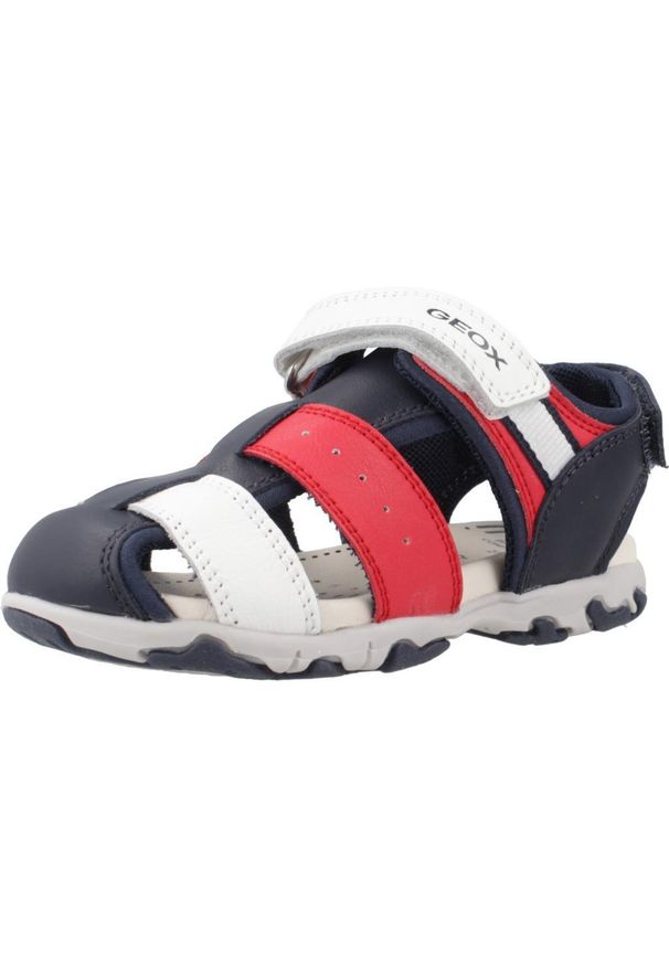 Geox - Sandały GEOX B S.FLAFFEE B.B Niebieski. Kolor: niebieski. Materiał: tkanina, skóra