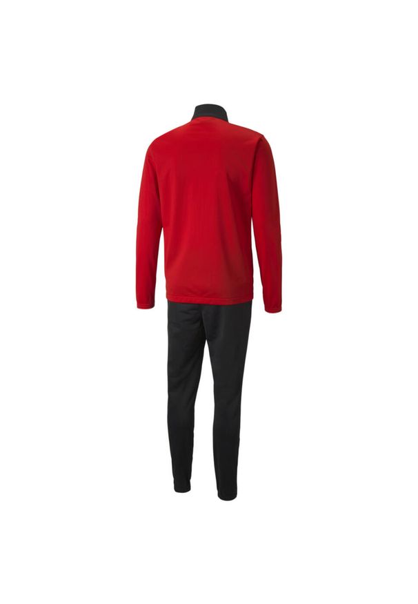 Dres do piłki nożnej męski Puma individualRISE Tracksuit. Kolor: czarny, czerwony, wielokolorowy. Materiał: dresówka