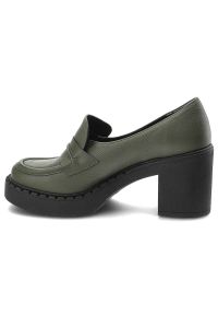 Zielone Półbuty Armodo Modne Obuwie Damskie. Okazja: na co dzień, na spacer. Zapięcie: bez zapięcia. Kolor: zielony. Materiał: jeans, skóra. Styl: casual, elegancki #5