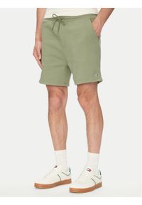 Tommy Jeans Szorty sportowe Flag Beach DM0DM21931 Zielony Regular Fit. Kolor: zielony. Materiał: bawełna. Styl: sportowy