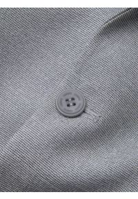 Ombre Clothing - Marynarka męska elegancka z dekoracyjnymi guzikami na mankietach - szara V2. Kolor: szary. Materiał: poliester. Styl: elegancki #4