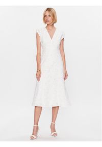 BOSS - Boss Sukienka codzienna 50487487 Biały Regular Fit. Okazja: na co dzień. Kolor: biały. Materiał: syntetyk, bawełna. Typ sukienki: proste. Styl: casual